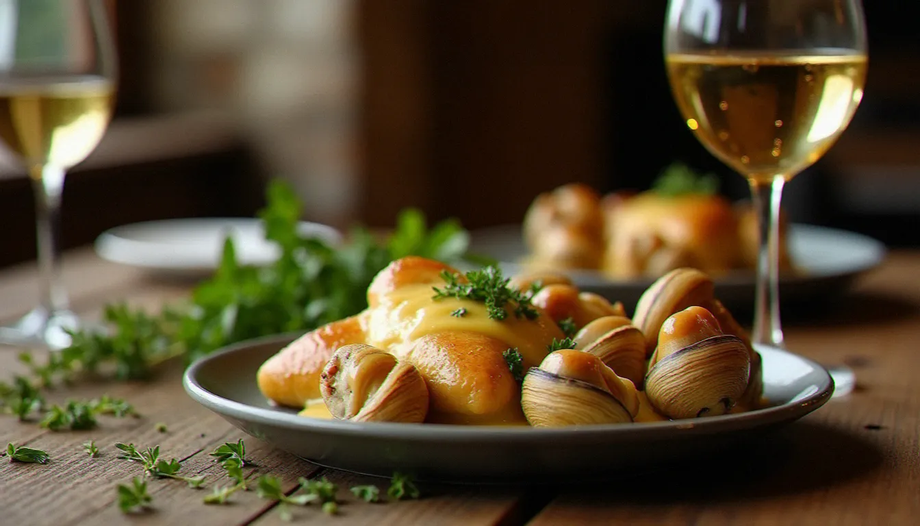 Repas dominical bourguignon avec volaille de Bresse rôtie et verre de Mâcon-Villages dans un restaurant de la région maçonnaise