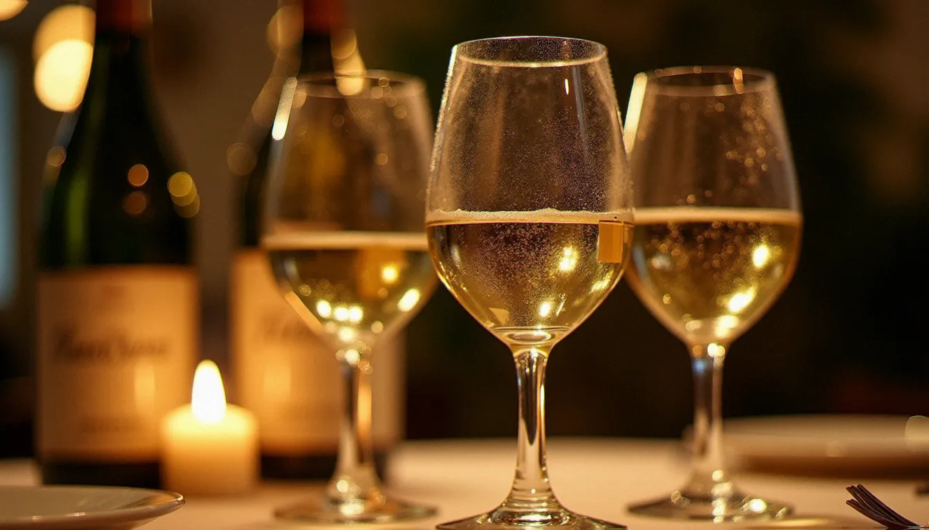 Verres de vins blancs du Mâconnais dont un Viré-Clessé et un Pouilly-Fuissé, idéaux pour accompagner un repas à L'Étincelle Mâcon